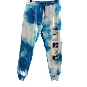 MTV Tie Dye Joggers Sweatpants Junior Womens Sz L
